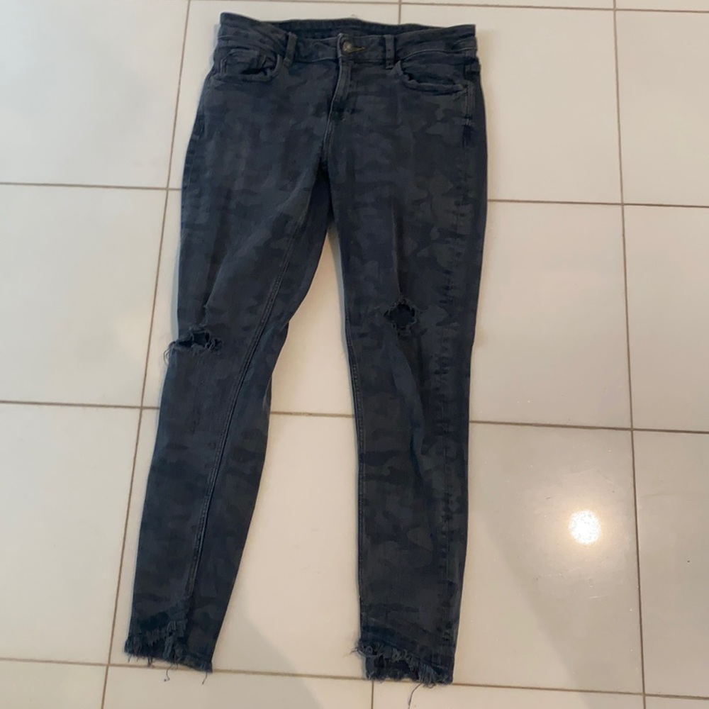 Blue camouflage Zara jeans